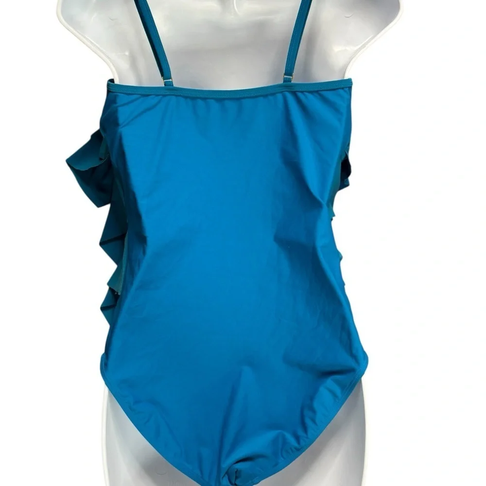 Beyond Control Elegant Blue One-Piece Swimsuit with Tiered Ruffles - Picture 3 of 5